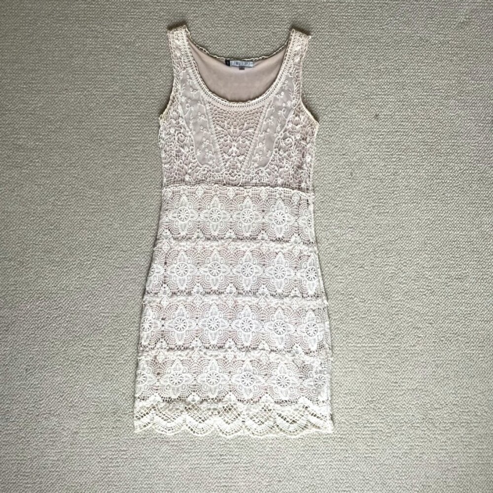 Vintage crochet mini dress XS Jennifer Lopez Y2K
